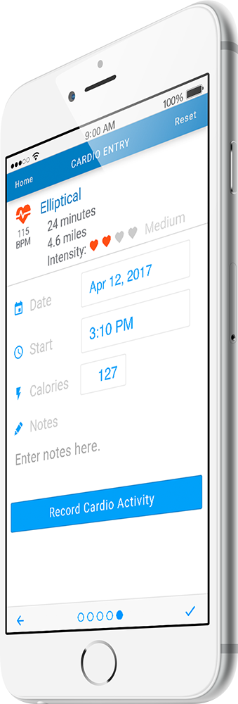 Phone with App Cardio Summary Screen
